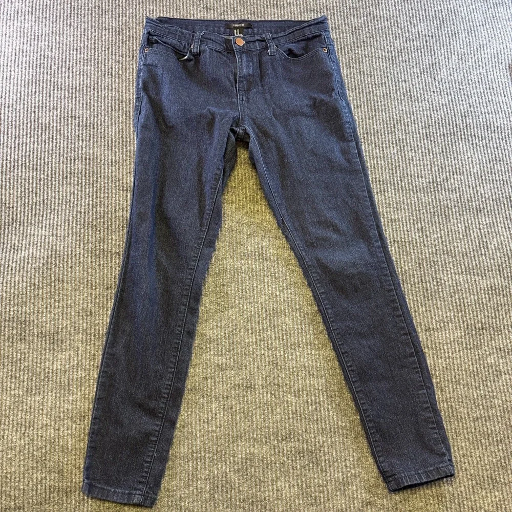Forever 21 Jeans Womens 27 Blue Skinny Stretch Denim Mid Rise Slim Fit